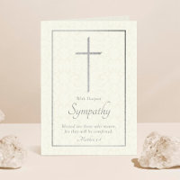 Elegant Silver Foil Cross Sympathy