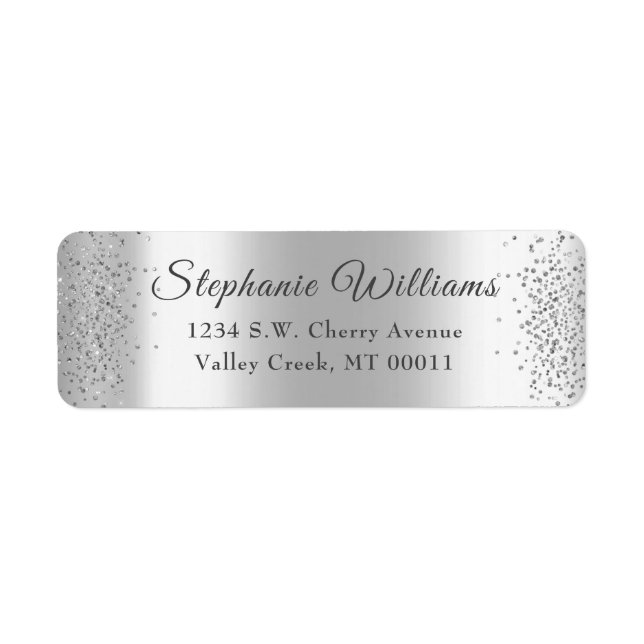 Elegant Silver Foil Glitter Sparkle Wedding (Front)