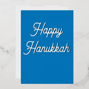 Elegant silver foil happy Hanukkah Holiday Card
