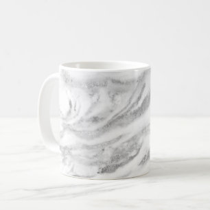 Elegant Silver Foil Marble Coffee Mug