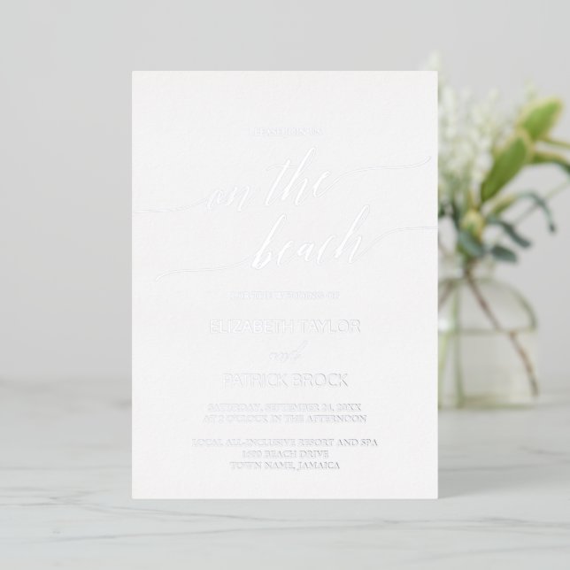 Elegant Silver Foil On The Beach Wedding (Standing Front)