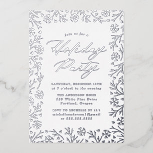 Elegant Silver Foil Snowflake Holiday Party
