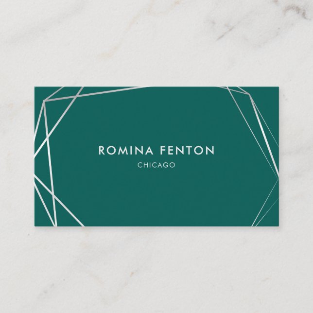 Elegant Silver Frames Modern Professional Business Card (Front)