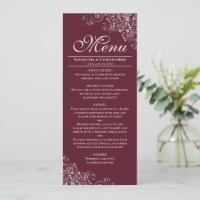 Elegant Silver Frills on Burgundy Maroon Wedding