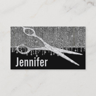 Elegant silver Glam Hairstylist Appointment Card