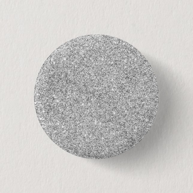 Elegant Silver Glitter 3 Cm Round Badge (Front)