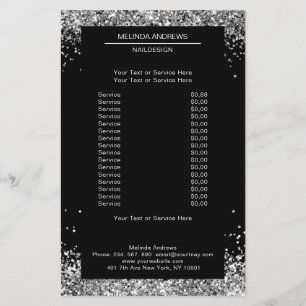 Elegant Silver Glitter  both sides Flyer