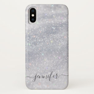 Elegant Silver Glitter iPhone X Case