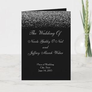 Elegant Silver Glitter Confetti Wedding Program Programme