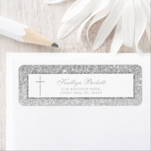 Elegant Silver Glitter Confirmation Or Baptism