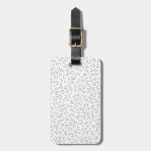 Elegant Silver Glitter Leopard Pattern Luggage Tag