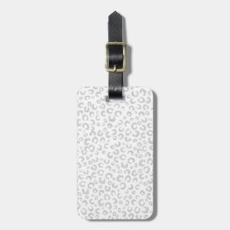 Elegant Silver Glitter Leopard Pattern Luggage Tag