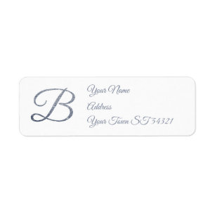 Elegant Silver Glitter Monogram B Personalised