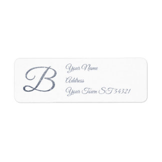 Elegant Silver Glitter Monogram B Personalised