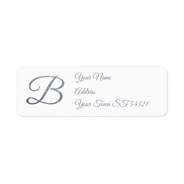 Elegant Silver Glitter Monogram B Personalised   (Front)