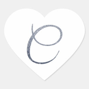 Elegant Silver Glitter Monogram C Envelope Seal