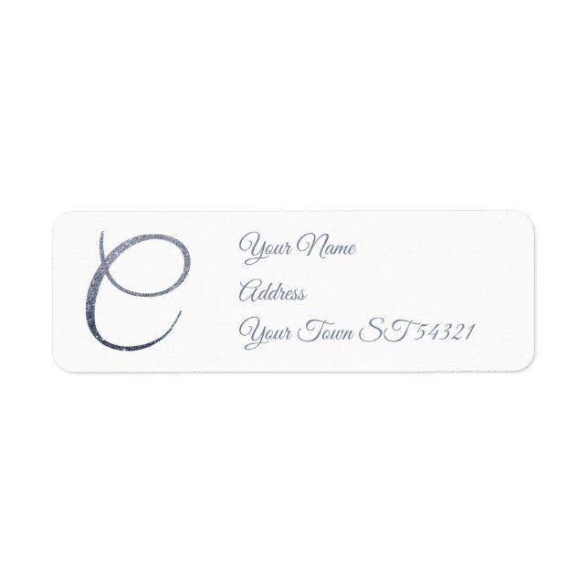 Elegant Silver Glitter Monogram C Personalised   (Front)