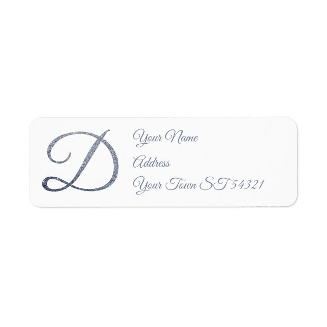 Elegant Silver Glitter Monogram D Personalised   (Front)