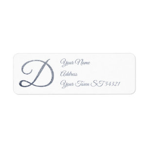 Elegant Silver Glitter Monogram D Personalized