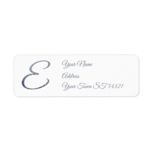 Elegant Silver Glitter Monogram E Personalised  