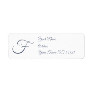 Elegant Silver Glitter Monogram F Personalised