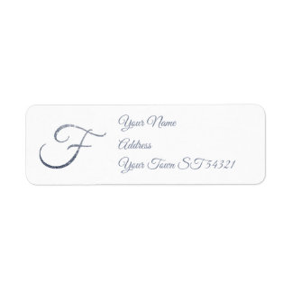 Elegant Silver Glitter Monogram F Personalised
