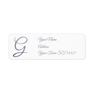 Elegant Silver Glitter Monogram G Personalised  