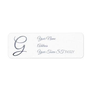Elegant Silver Glitter Monogram G Personalised