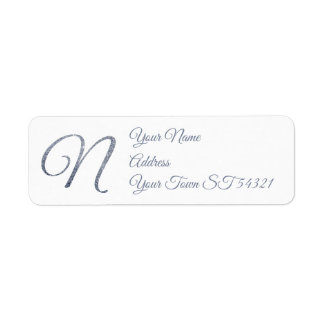 Elegant Silver Glitter Monogram N Personalised