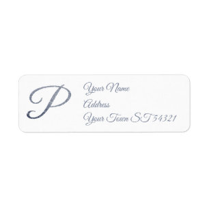 Elegant Silver Glitter Monogram P Personalised