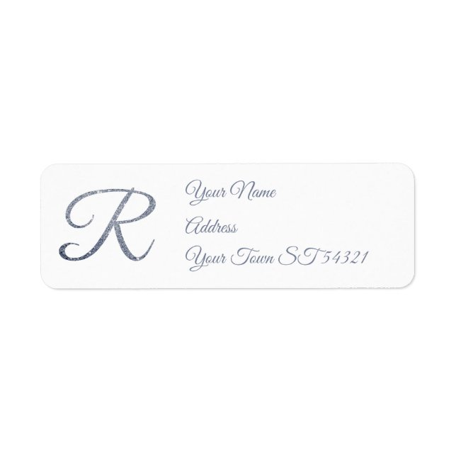 Elegant Silver Glitter Monogram R Personalised   (Front)
