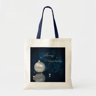 Elegant Silver Glitter Ornament - Budget Tote Bag