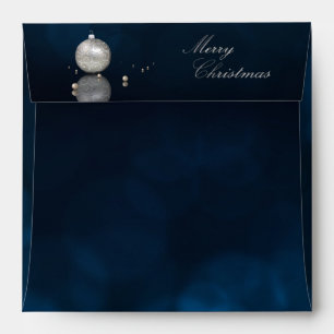 Elegant Silver Glitter Ornament - Envelope Square