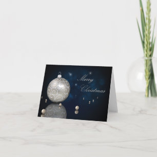 Elegant Silver Glitter Ornament - Greeting Card