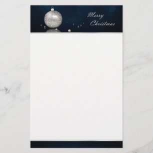 Elegant Silver Glitter Ornament - Stationery