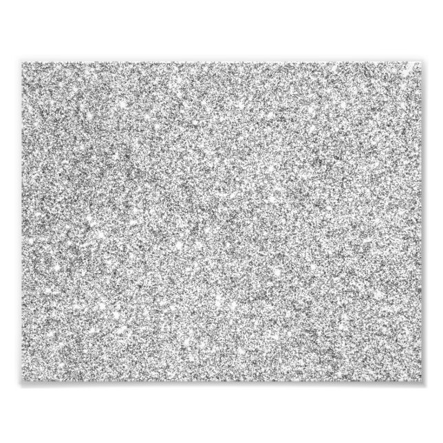 Elegant Silver Glitter Photo Print (Front)