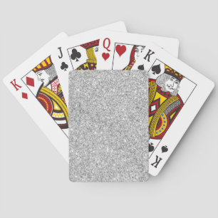 Elegant Silver Glitter Playing Cards