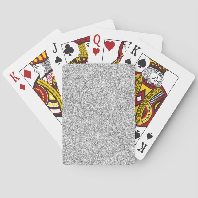 Elegant Silver Glitter Playing Cards (Back)