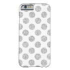 Elegant Silver Glitter Polka Dots Pattern