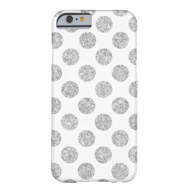 Elegant Silver Glitter Polka Dots Pattern Case-Mate iPhone Case (Back)