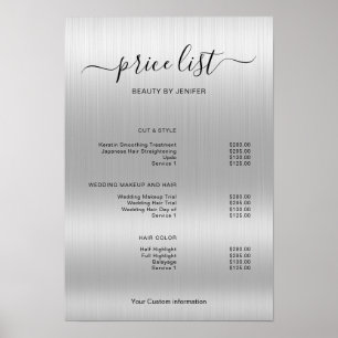 Elegant Silver Glitter Salon Poster