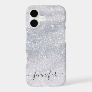 Elegant Silver Glitter Script Custom Name