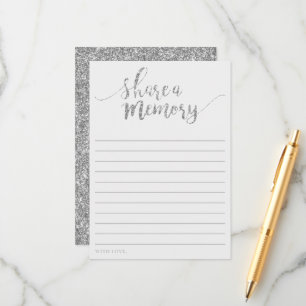 Elegant Silver Glitter Share A Memory Card