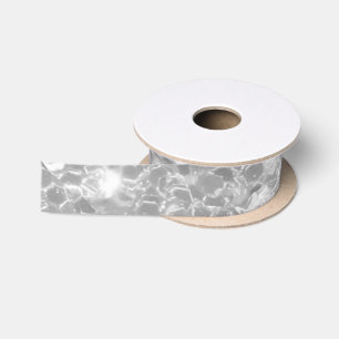 Elegant Silver Glitter Sparkle Glam Sequin Satin Ribbon