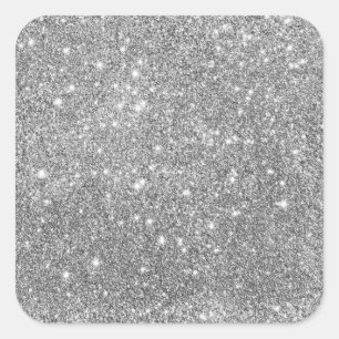Elegant Silver Glitter  Square Sticker