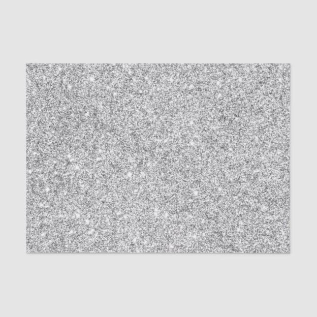 Elegant Silver Glitter Tissue Paper (Front)