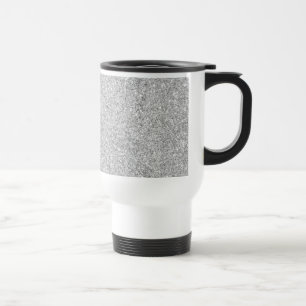 Elegant Silver Glitter Travel Mug