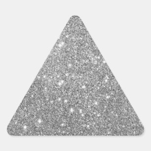 Elegant Silver Glitter   Triangle Sticker