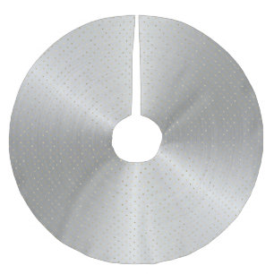 Elegant Silver Gold Dots Christmas Brushed Polyester Tree Skirt