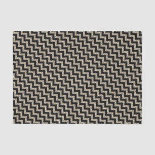 Elegant Silver Gold Glitter Chevron on Black Tissue Paper